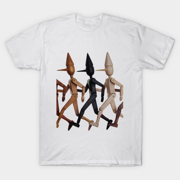 Wooden Puppet Marionette T-Shirt by Closeddoor